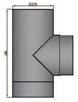 Rauchrohr | T-StüCk Mit Deckel | Ø 180 Mm | Grau-image