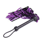 PU Leather Spanking Whip Paddle Flogger Riding Bondage Long Tassels Purple BDSM — photo 5