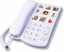 Telpal Big Button Phone with Speaker for Seniors, Corded Amplified Phone, Landli
