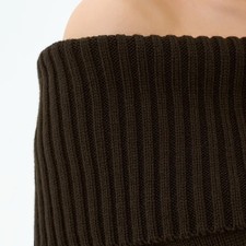 Womens Fashionable Off-Shoulder Knit Sweater Solid Color for Beach Trip