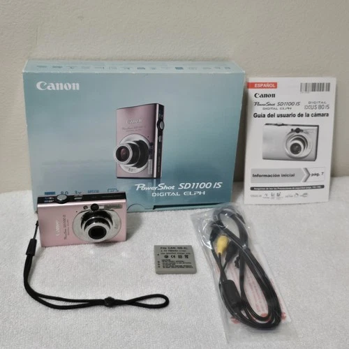 Canon PowerShot SD1100 IS Digital ELPH 8.0MP Pink Bundle LENS ISSUE NEEDS REPAIR