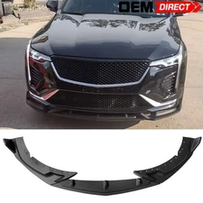 Fits 20-23 Cadillac CT4 IKON Style Front Bumper Chin Lip Splitter Matte Black PP