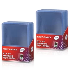 (50) Top Loaders for Cards 3x4 35PT Premium Standard Size Protector, Clear Ca...
