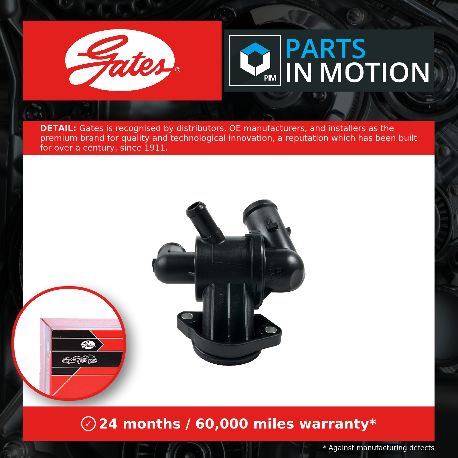 Coolant Thermostat fits VW SCIROCCO Mk3 2.0D 09 to 14 CBDB Gates 03L121111AC New - Image 12
