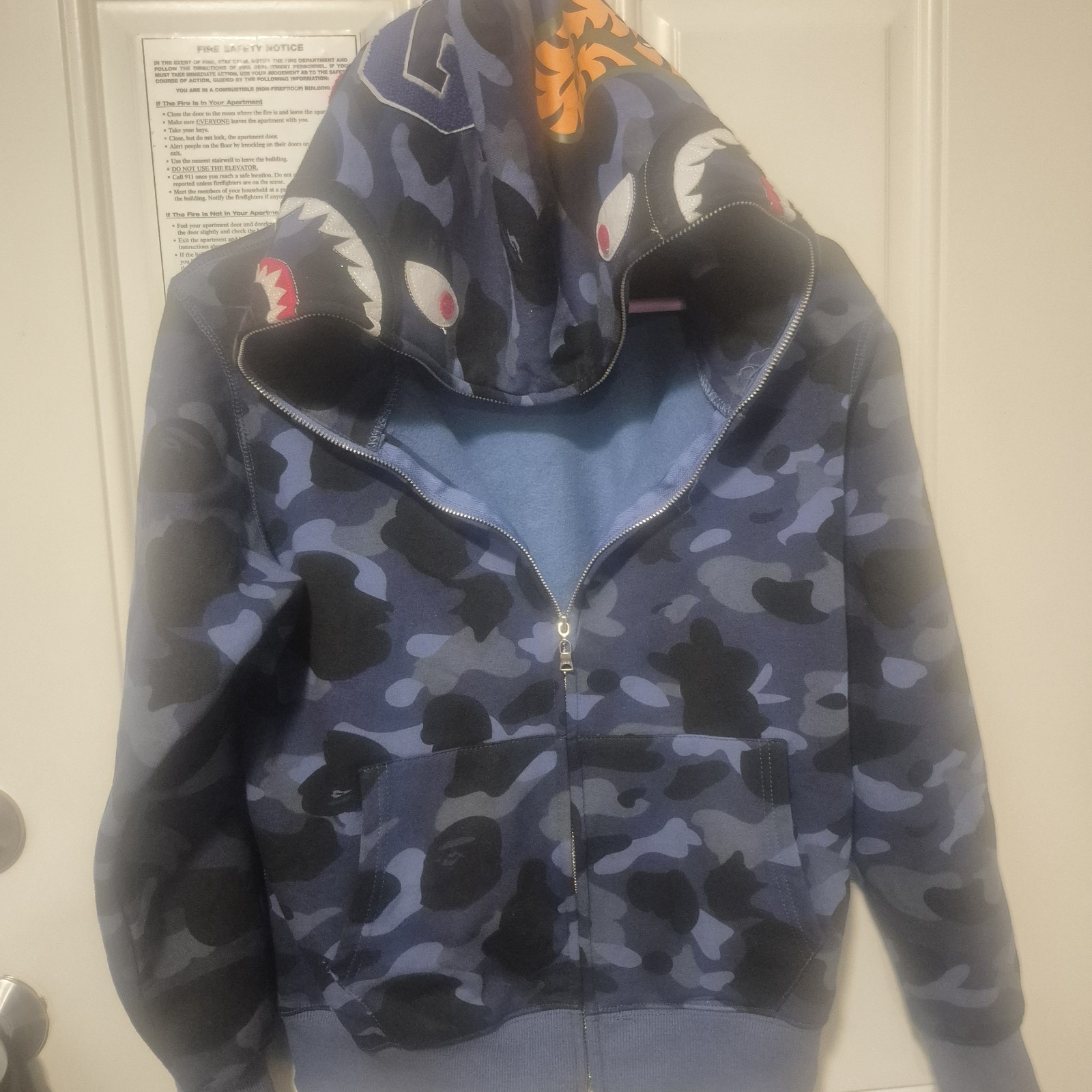 NWOT BAPE Color Blue Camo Shark WGM Full Zip Hoodie Blue A Bathing Ape Size S