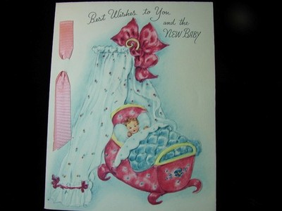 VINTAGE ''WELCOME TO THE BABY WHO STOLE YOUR HEART!!'' BABY GREETING CARD