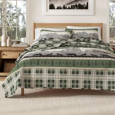 2-Piece Reversible Bedspread Quilt w/1 Sham.Quilt Set. All Sizes. 