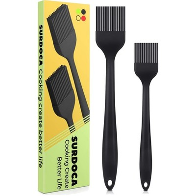 Pastry brush, silicone brush, cooking brush, 8.2 inches + 10.1 inches, BPA-fr...