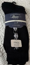 G.H. Bass  Co. Men's Black Argyle Dress Socks 4 Pair Pack Bamboo Blend One Size