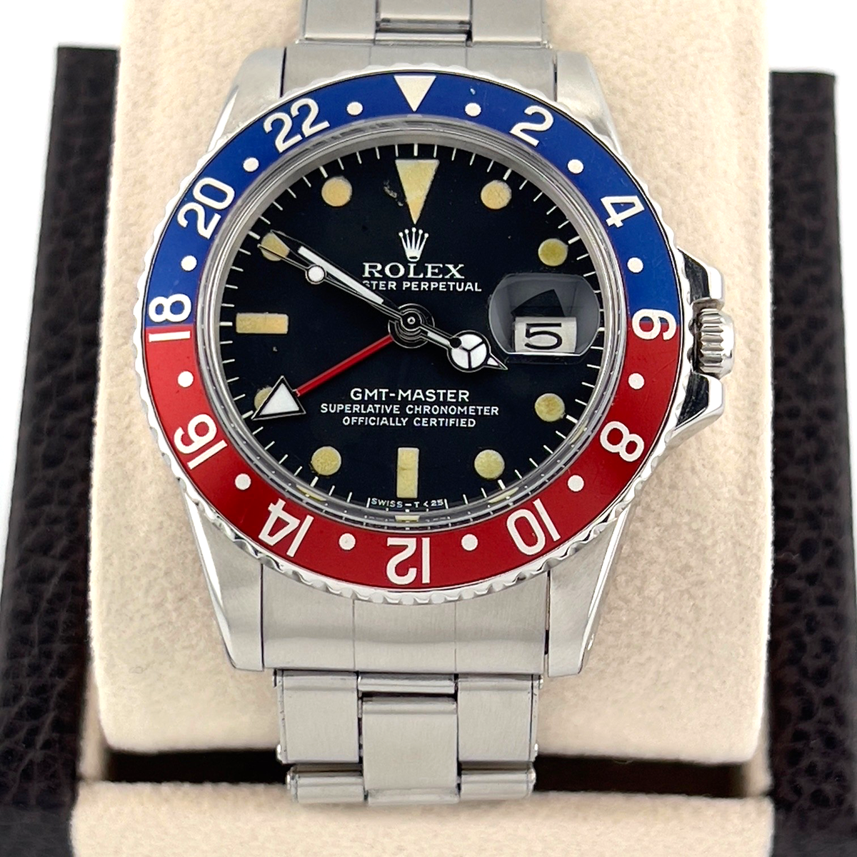 Vintage Rolex GMT-Master Pepsi 1675 40mm Red Blue Stainless Steel