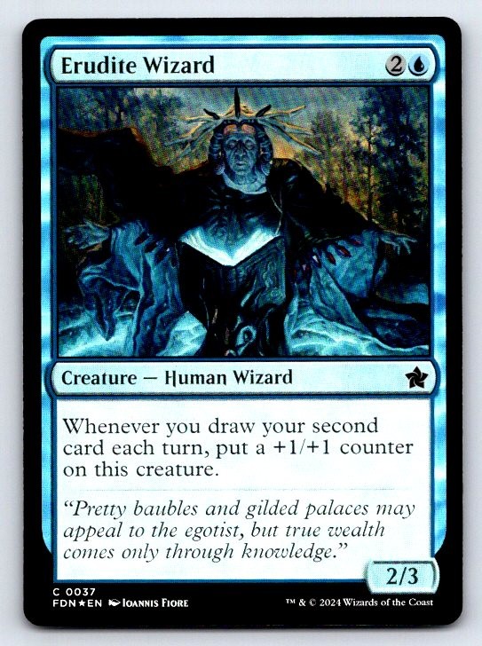 Erudite Wizard 37 Common Foundations Magic: The Gathering Foil