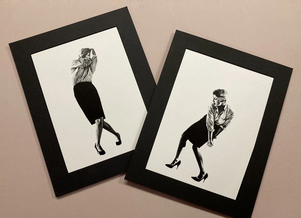 ROBERT LONGO Hombres en las ciudades conjunto de DOS imágenes, marco mate 11x14 listo #206 Foto 3 de 3