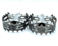 Primo 1 Bear Trap Old School Style BMX Pedals - Black / Silver 1/2  