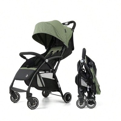 Lightweight Baby Stroller Quick Fold 5-Point Harness Travel Green