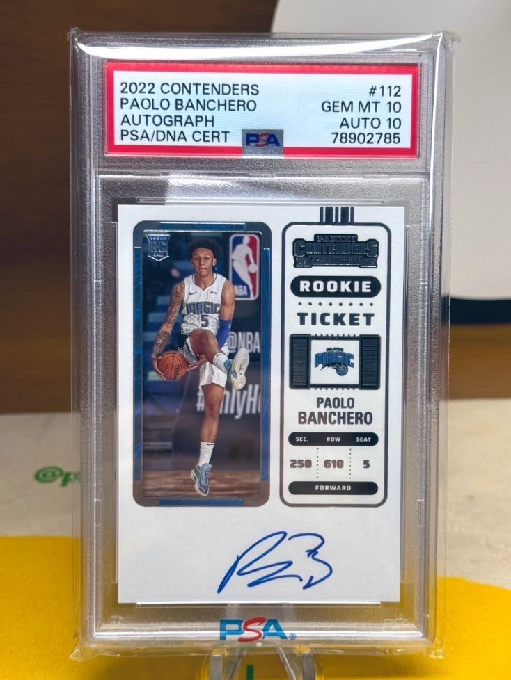 PAOLO BANCHERO 2022 Panini Contenders Rookie Ticket ON CARD Auto #112 RC PSA 10