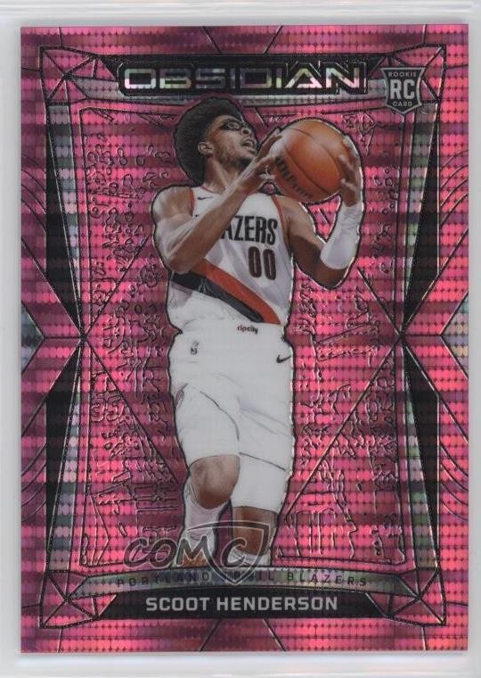 2023-24 Panini Obsidian Electric Etch Pink Pulsar Scoot Henderson #2 Rookie RC