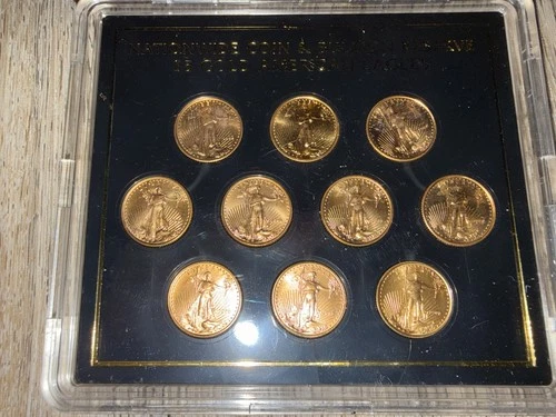 1998 1/10 oz American Gold Eagle BU set of 10 in case