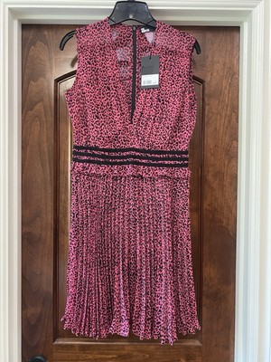 The Kooples Pink Leopard Trend Dress Sz FR 2/US 6 Runs Small * NWT MSRP $320