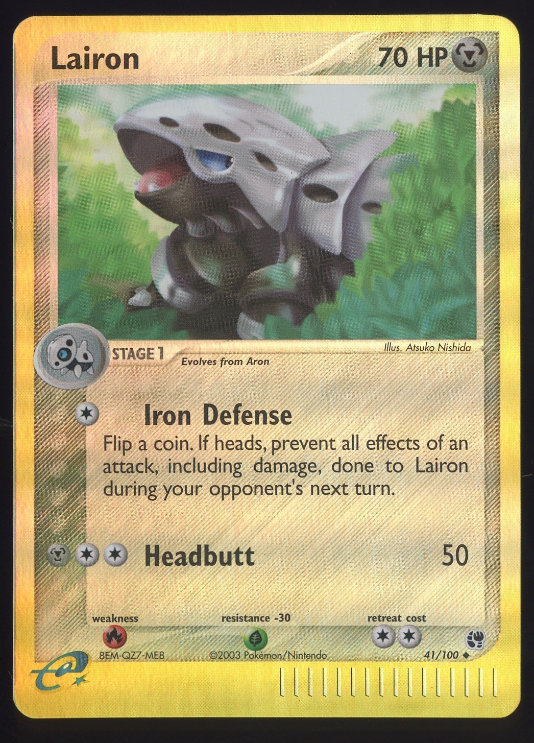 Pokemon Sandstorm Lairon #41/100 Reverse Holo