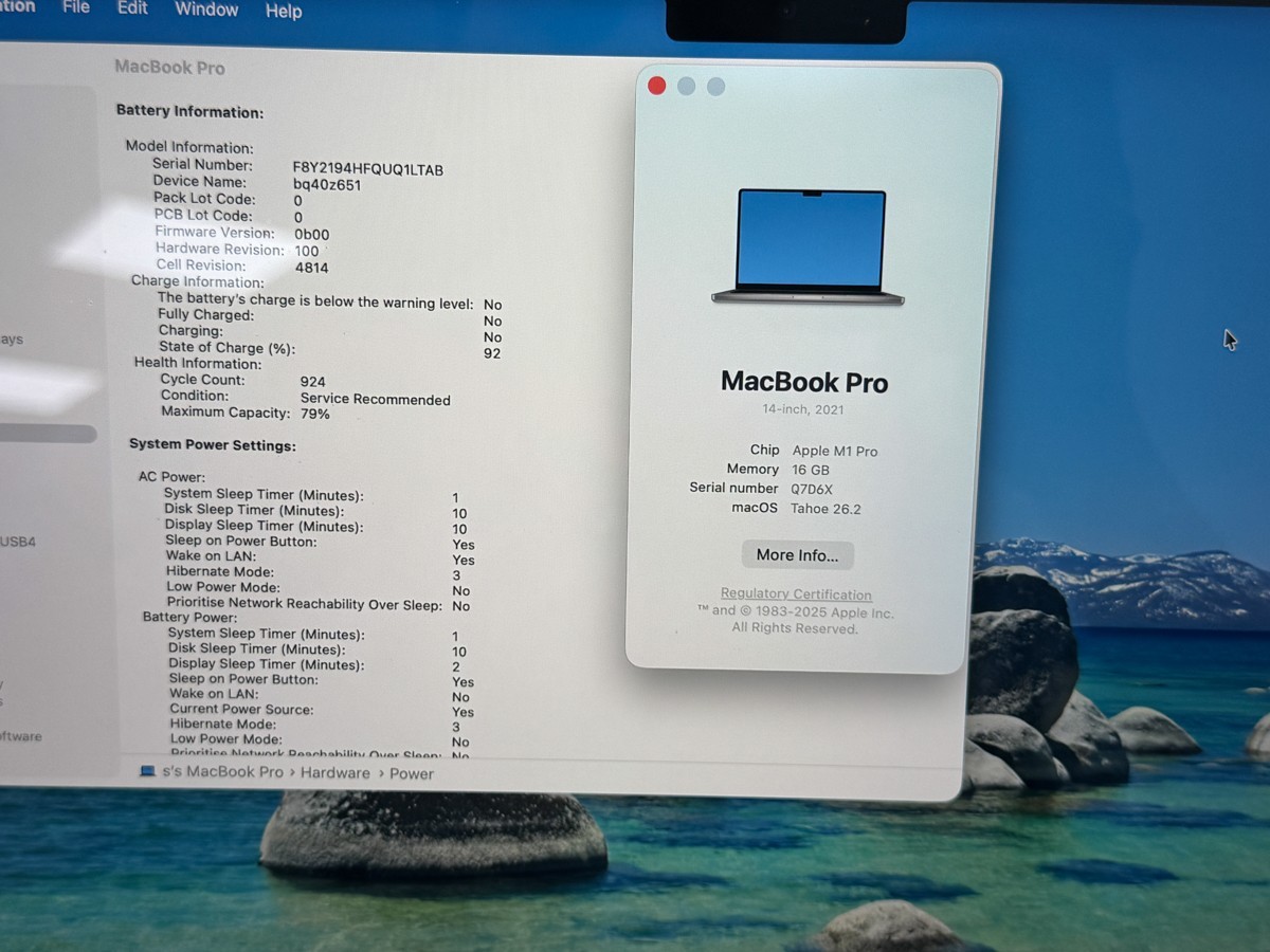Apple MacBook Pro A2442 14,2" M1 Pro 16GB RAM 512GB SSD foto 4