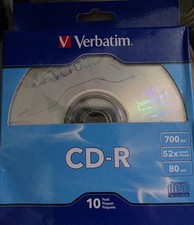 NEW 10 Pack Verbatim CD-R - 700MB 52x Speed 80 Minutes FACTORY SEALED