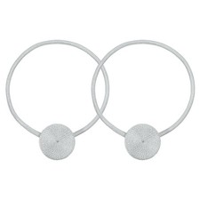 Curtain Tieback, 2 Pack Polyester Hand Woven Rope Magnetic Design Gray