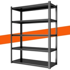 5-Tier Steel Garage Shelving Unit, 35.8x16x72 Inch Adjustable Storage Rack.