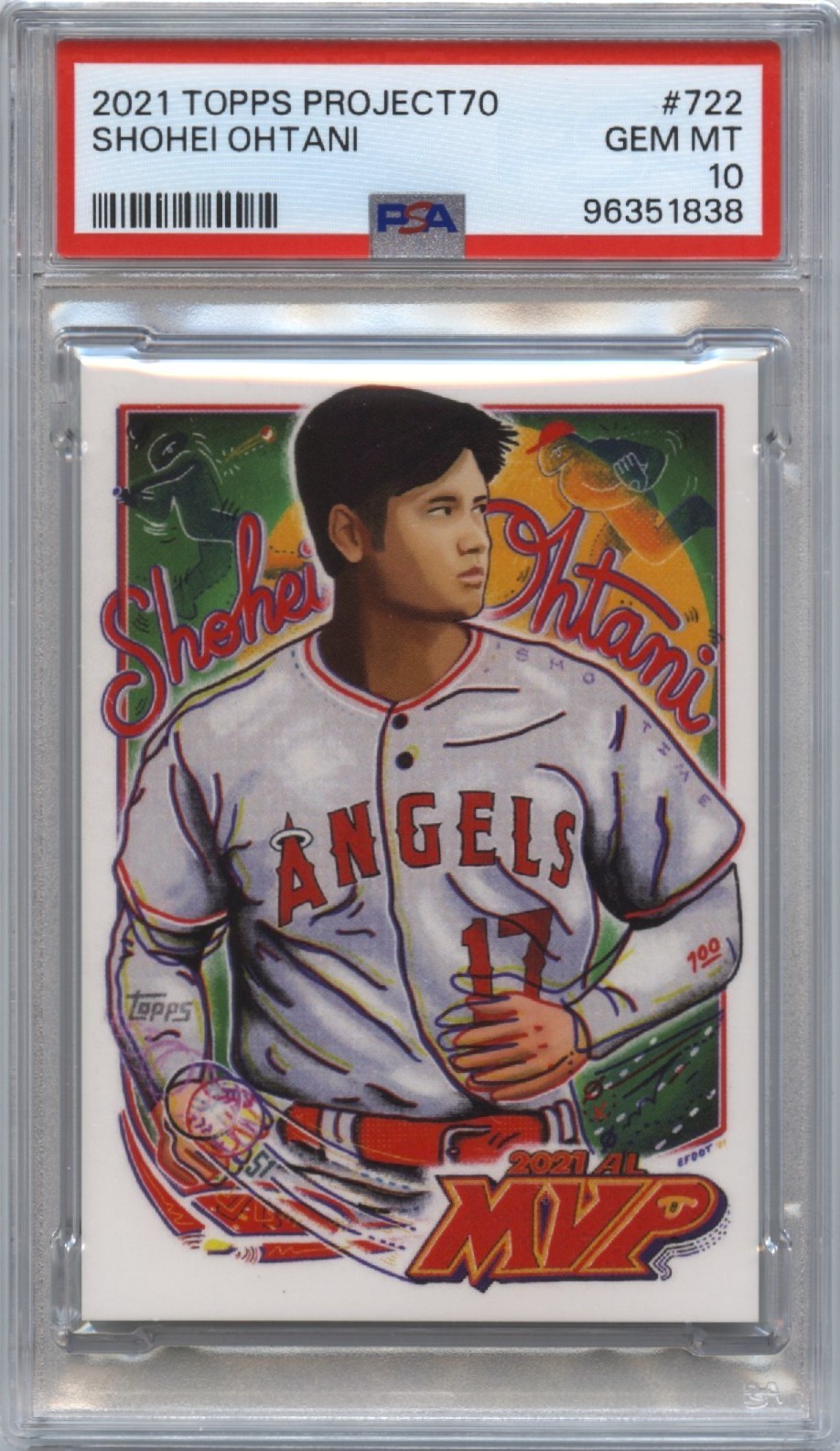 PSA 10! 2021 Topps Project70 - Shohei Ohtani Efdot 2013 Topps Baseball #722 MVP