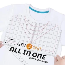 T-shirt Ruler Guide Tshirt Measurement Tool for Heat Press in HTV Vinyl All-in-1