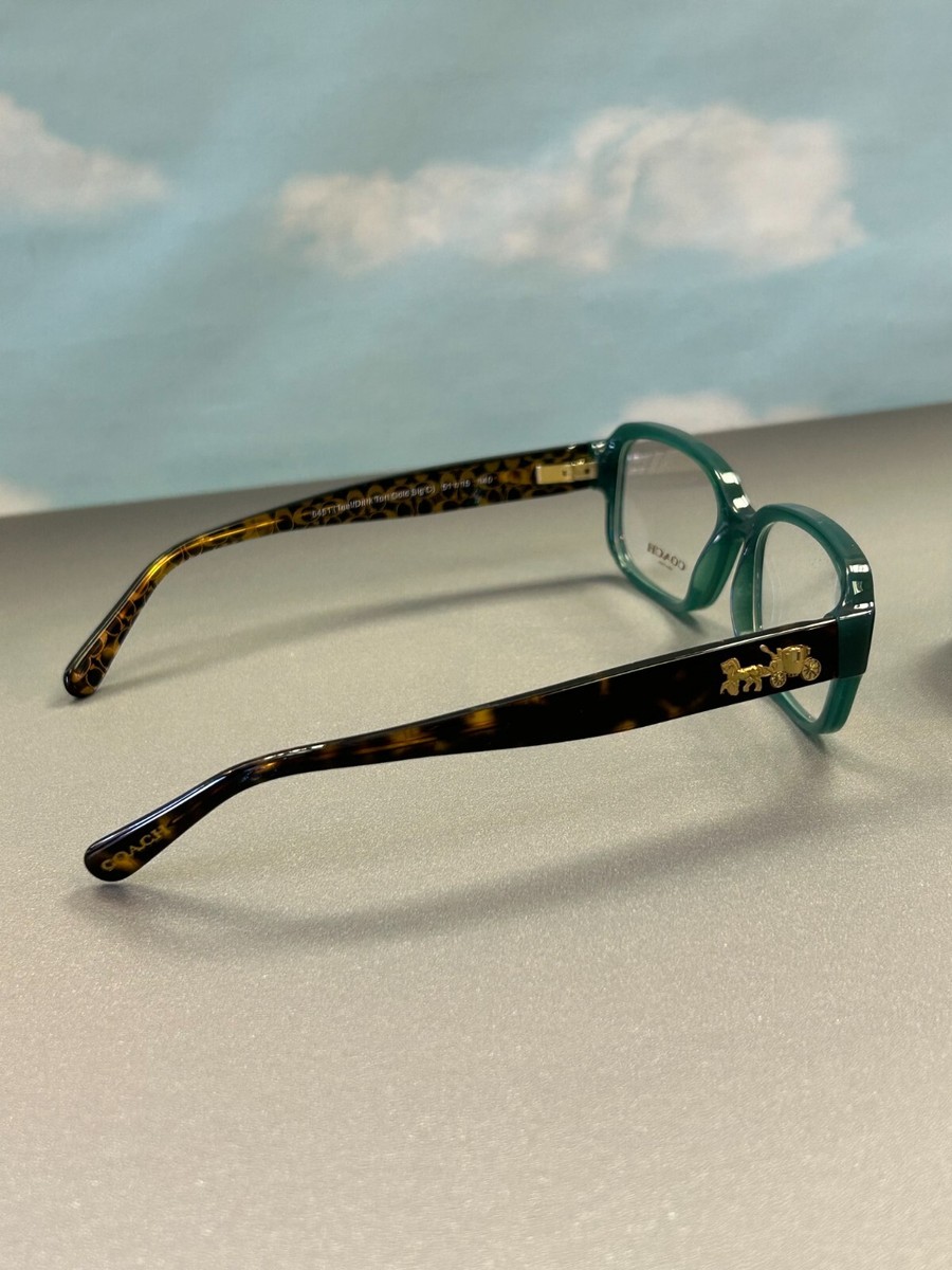 Coach HC 5451 Green And Tortoiseshell Eyeglasses COACH HC 6105 5451 Teal Dark Tortoise Gold Sig C EYEGLASSES  main image 2