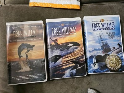 VINTAGE FREE WILLY 1, 2, 3 VHS Trilogy Set - Lot Of All 3 Tapes 90s Movies Kids