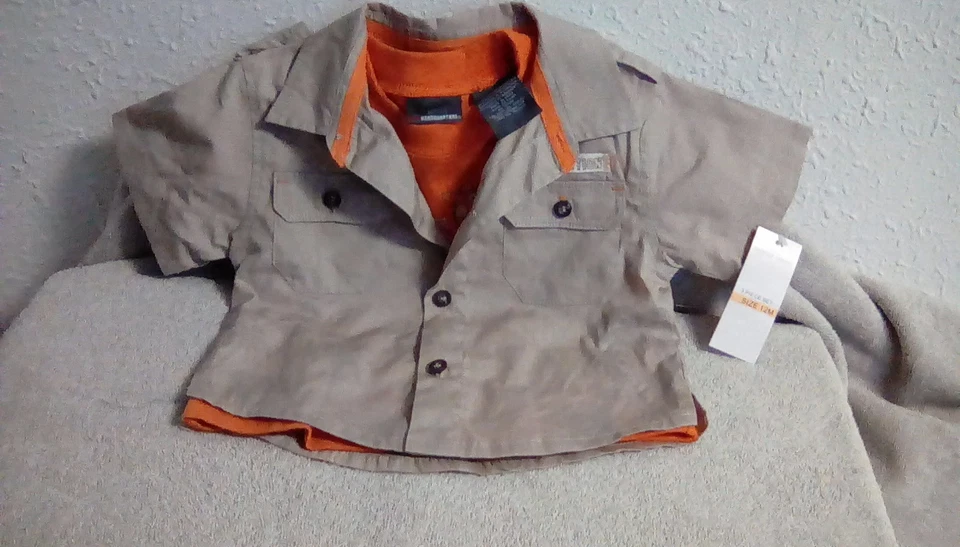 Рубашка с коротким рукавом для мальчиков 12 месяцев 2 штуки зона джунглей фирменная детская b - Изображение 4 из 4