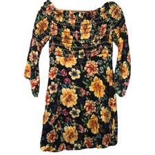 FARM RIO Sasha Dress Floral Anthropologie Off Shoulder Seersucker Womens Small
