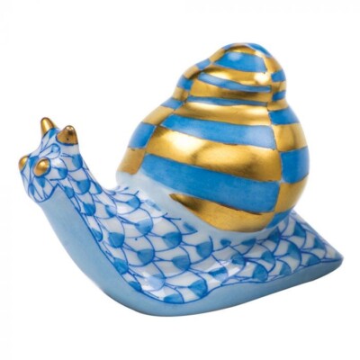 HEREND,  BABY SNAIL,  BLUE FISHNET,  #VHB-15518,  BRAND NEW, MIB