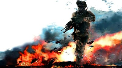 Call of Duty Modern Warfare Fire LEINWAND GERAHMTES WANDBILD DEKOR 30 X 20 ZOLL