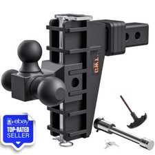 2 Receiver 6 Drop Adjustable Trailer Hitch Tow Stow Hitch Tri-ball Mount Us