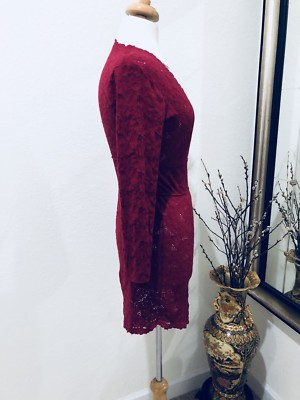 free people Lace Burgandy Dress S | eBay