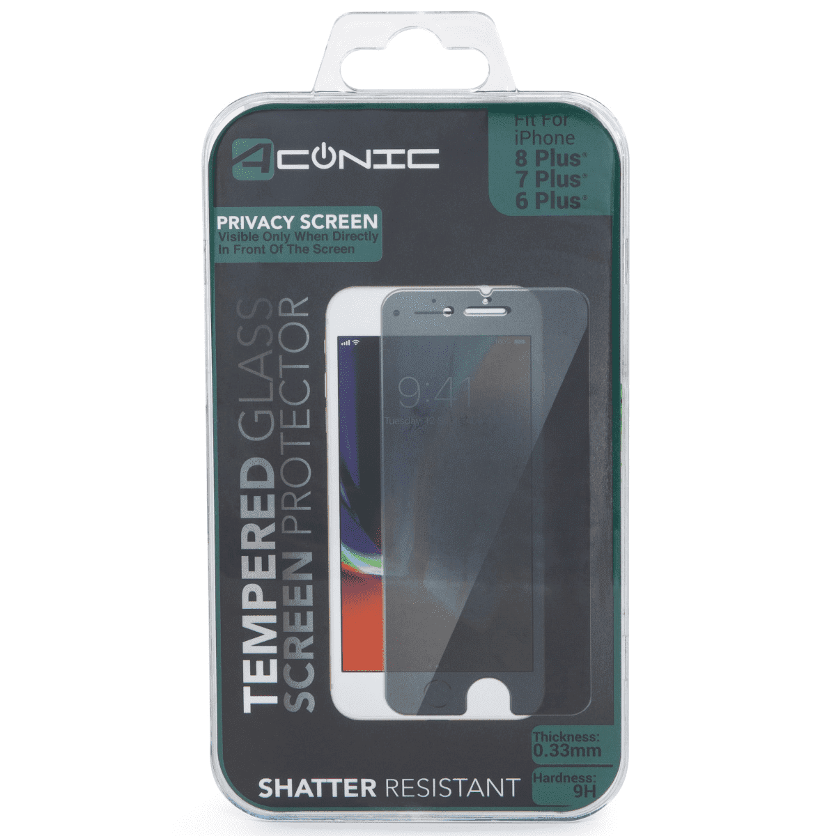 Aconic Tempered Glass Privacy Screen Protector for iPhone® Plus