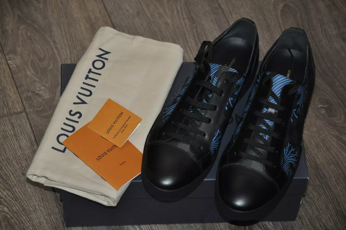 LOUIS VUITTON Size 12 Black Damier Leather Lace Up Dress Shoes at