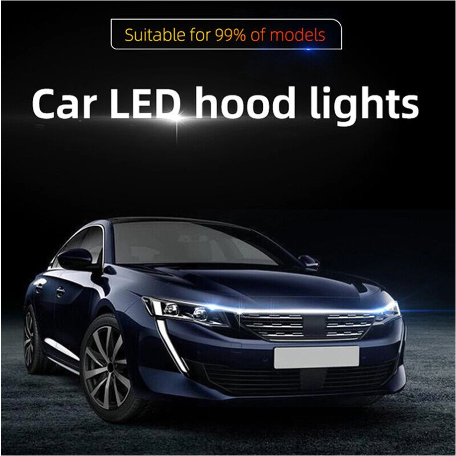 Luz de capó de coche Lámparas de atmósfera dinámica LED DRL luz de tira diurna (71") Foto 2 de 4