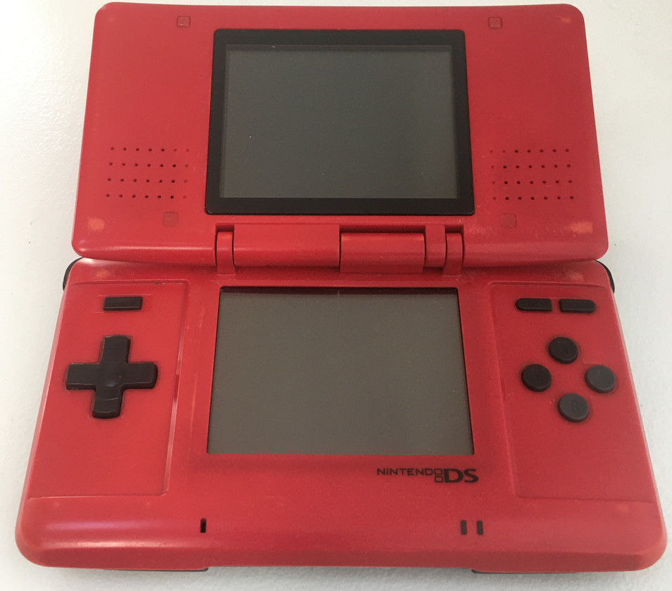 Nintendo DS Original NTR-001 Console with Charger - Lava Red - Tested Works
