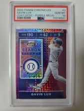 2020 Chronicles Contenders Optic GAVIN LUX Purple MOJO /75 RC DODGERS PSA 10 