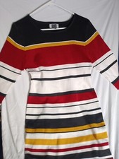 "I r" XL Women's Striped Sweater Dress