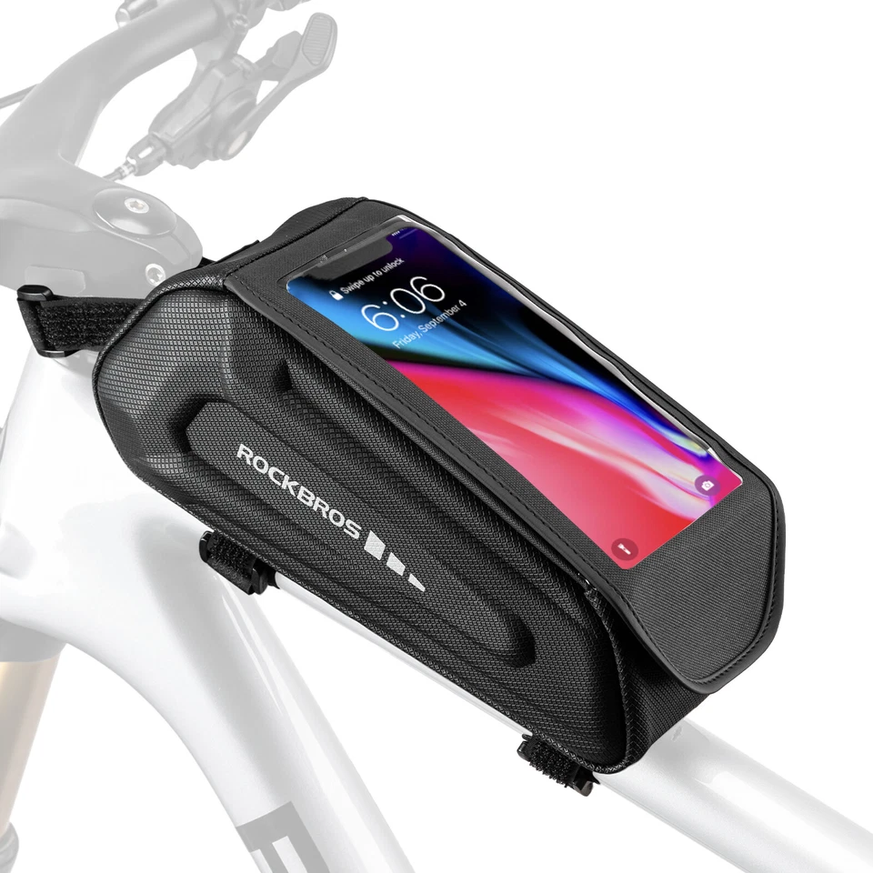 ROCKBROS Fahrradtasche 1,7L Lenkertasche Rahmentasche für Handy bis 6,8'' Tasche