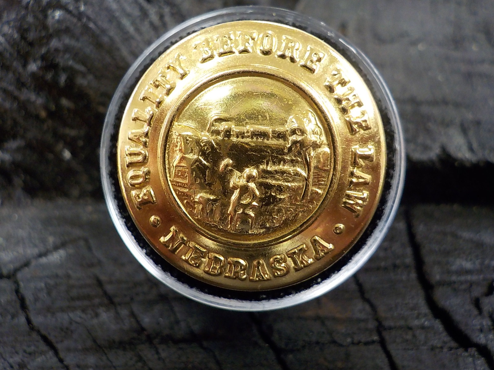 Old Rare Vintage Antique War Relic Nebraska Officer Coat Button