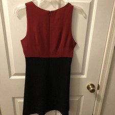 Nicole Miller womens  8 sleeveless dress burgundy black. Work Or Holidays! No