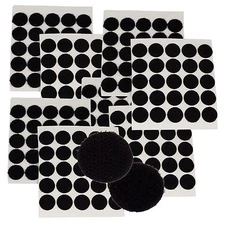 100 Sets Hook & Loop Fastener Coins Dots Adhesive-Backed 20mm Free Ship BLACK