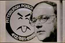 LG845 '75 Wire Photo SAFETY SYMBOL Mr Yuk Dr Richard Moriarty Poison Center Head