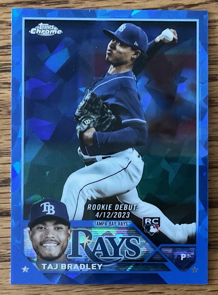 2023 Topps Chrome Update Sapphire Taj Bradley RC, Tampa Bay Rays, #USCS3