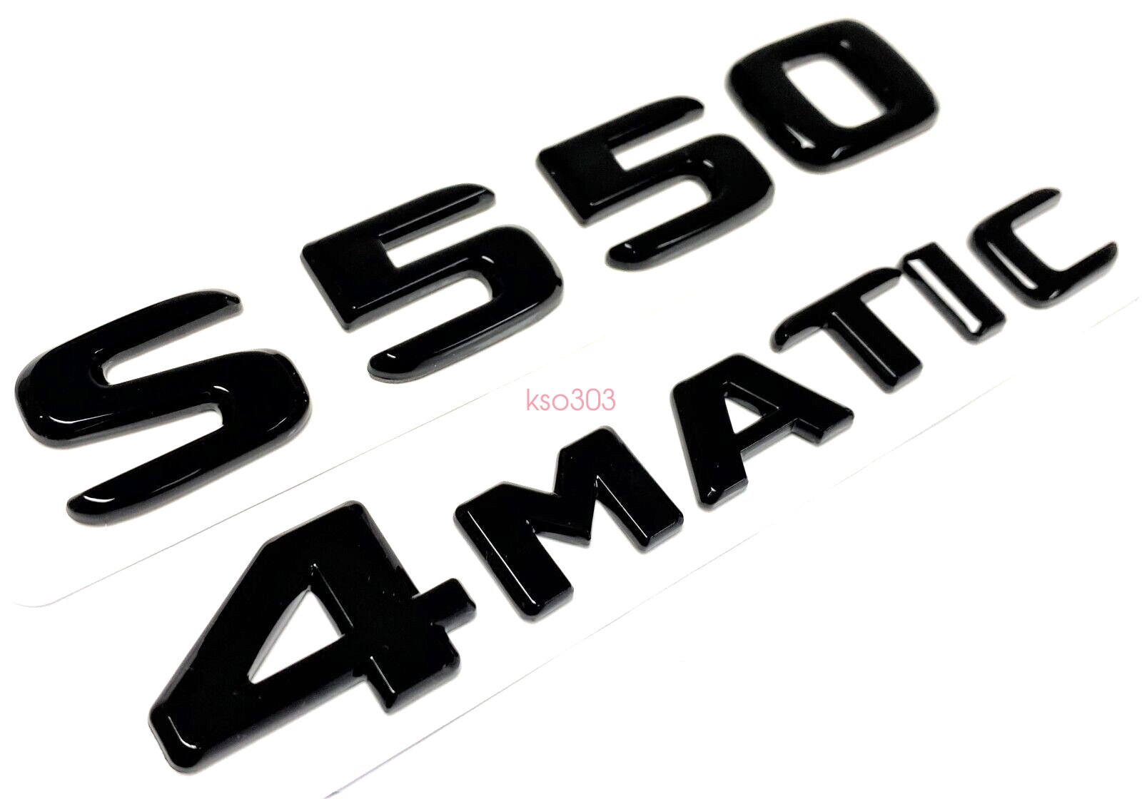 2X S550+4MATIC BLACK FOR MERCEDES REAR TRUNK EMBLEM BADGE NAMEPLATE DECAL NUMBER